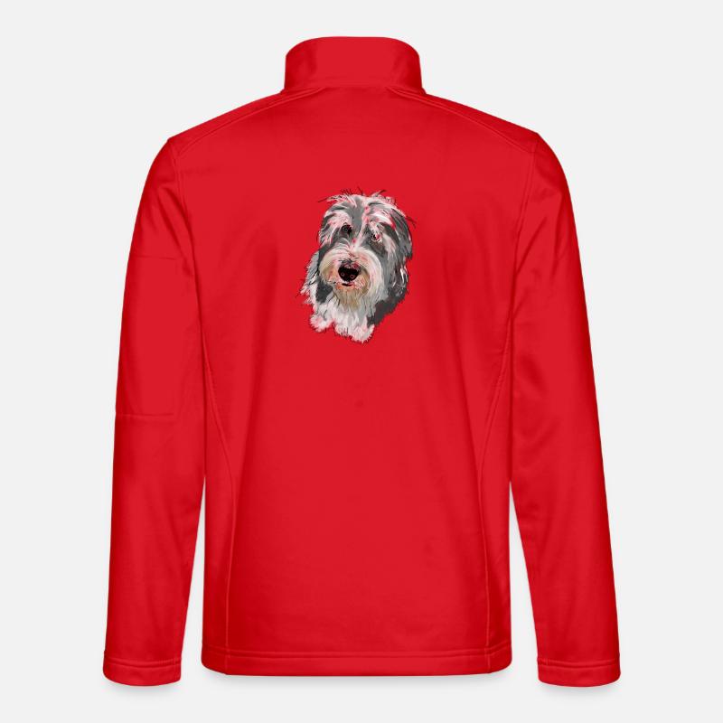 Bearded Collie - Unisex Softshell Jacket - red