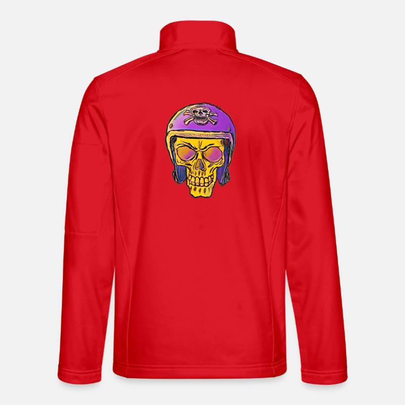 Totenkopf Mit Skullhelm - Unisex Softshelljacke - Rot