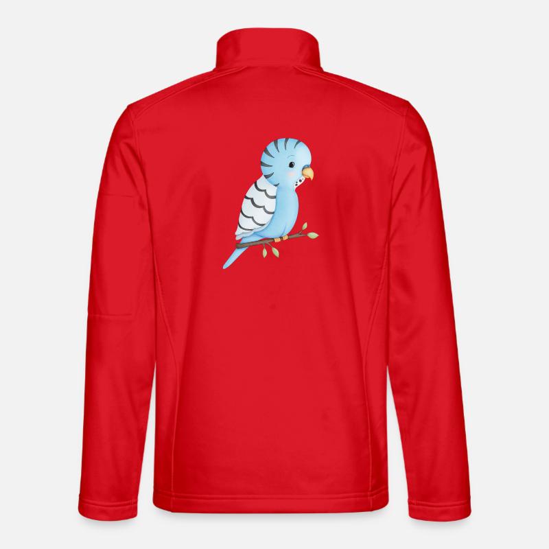 cute budgie bird - Unisex Softshell Jacket - red