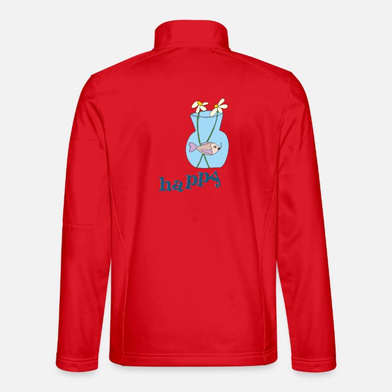 Fish in a jar Happy - Unisex Softshell Jacket - red