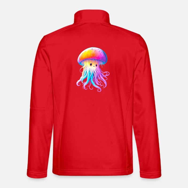 Friendly jellyfish - Unisex Softshell Jacket - red