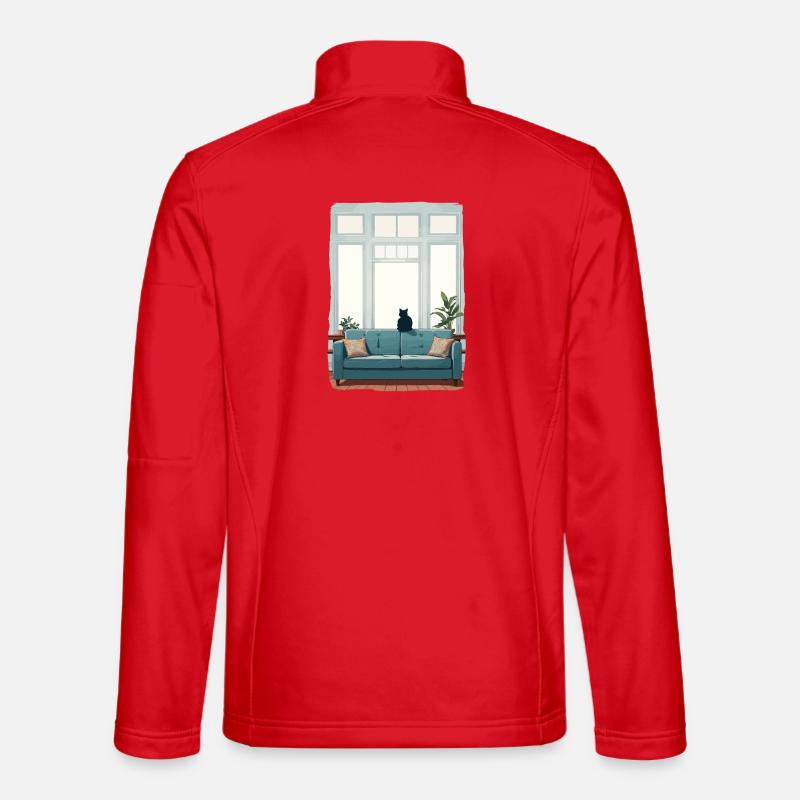 Katze allein zu Hause - Unisex Softshelljacke - Rot