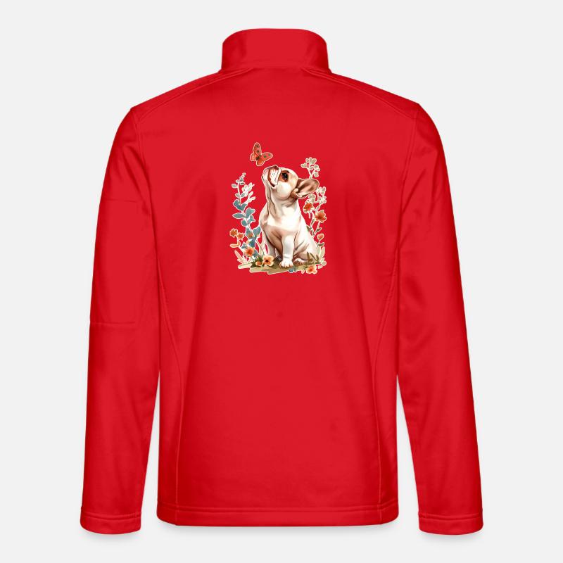 French Bulldog Butterfly - Unisex Softshell Jacket - red