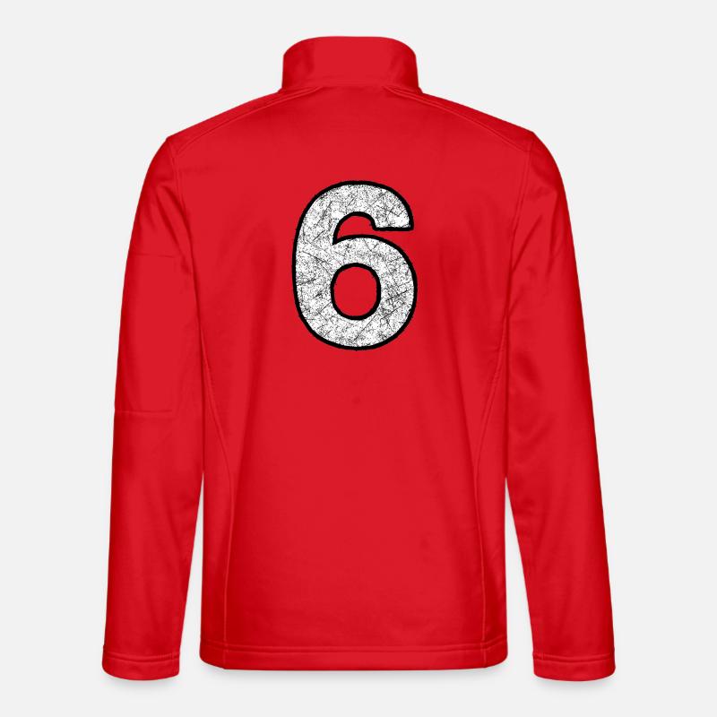 Six digits with scratch texture - Unisex Softshell Jacket - red