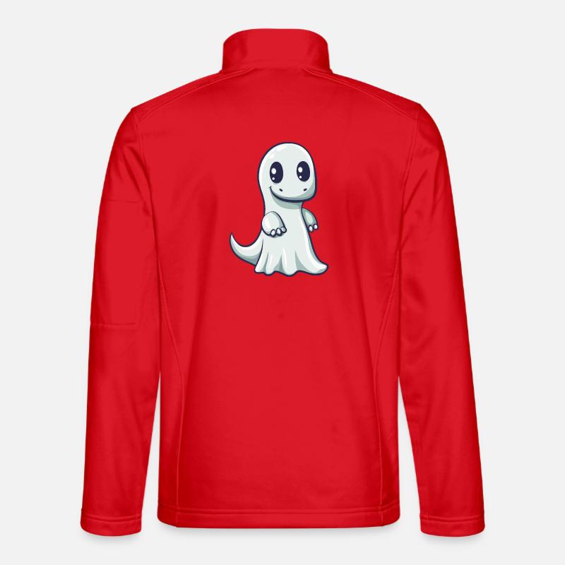Dinosaur brontosaurus Halloween ghost - Unisex Softshell Jacket - red