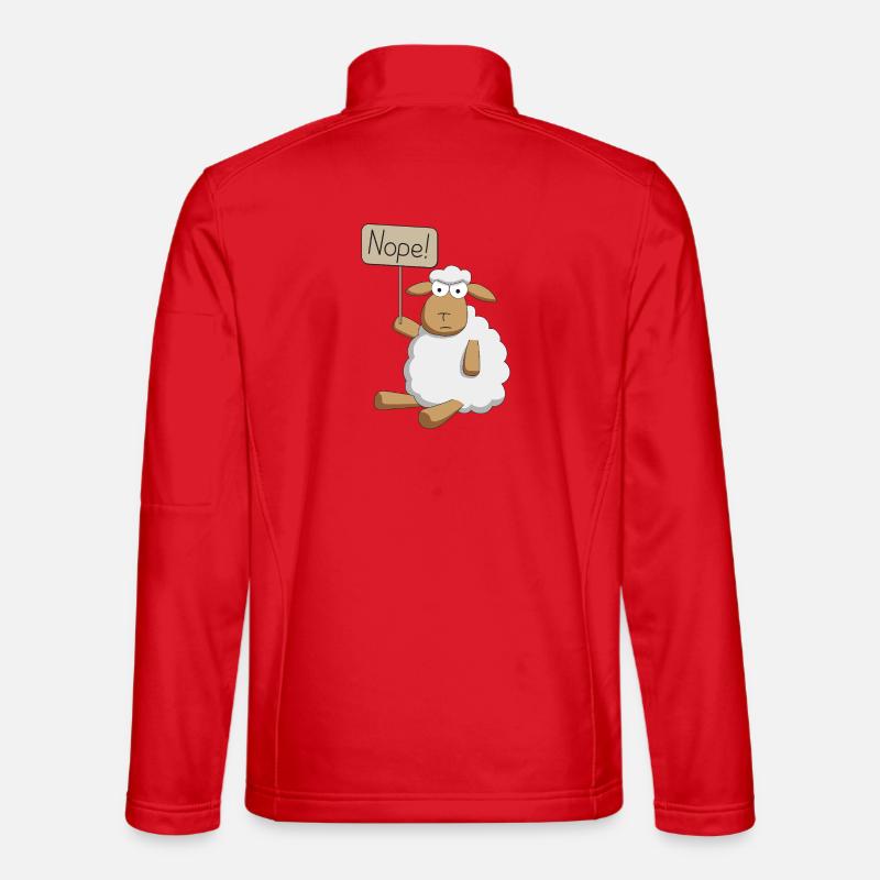 Nope! - protestierendes Schaf - Unisex Softshelljacke - Rot