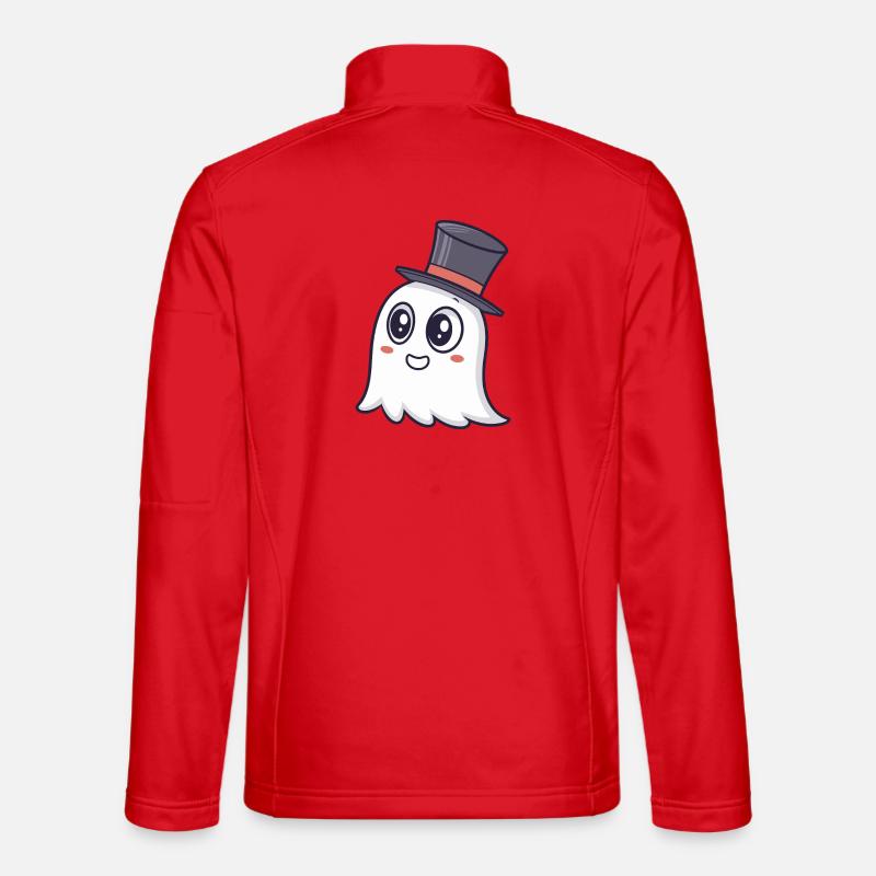 Chic Ghost Top Hat Unisex Softshell Jacket