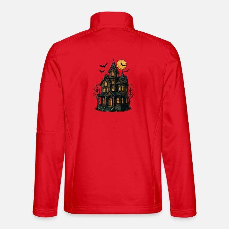 Maison hantée effrayante pour Halloween Veste en tissu softshell Unisexe