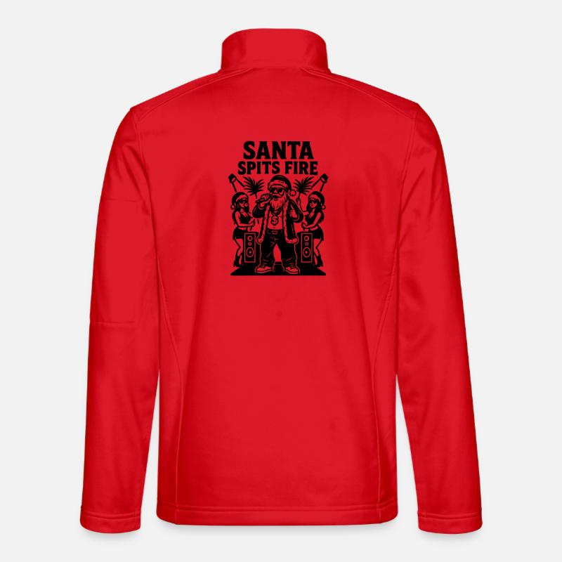 Rapper Santa Claus Santa Spits Fire - Unisex Softshell Jacket - red