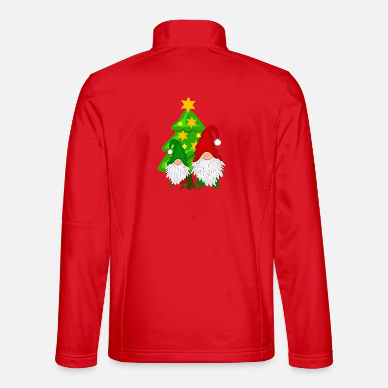 Wichtel vor dem Tannenbaum - Unisex Softshelljacke - Rot