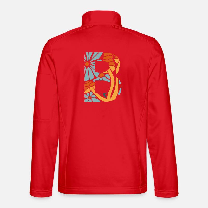 Buchstabe b groovige Blumen Geschenkidee - Unisex Softshelljacke - Rot