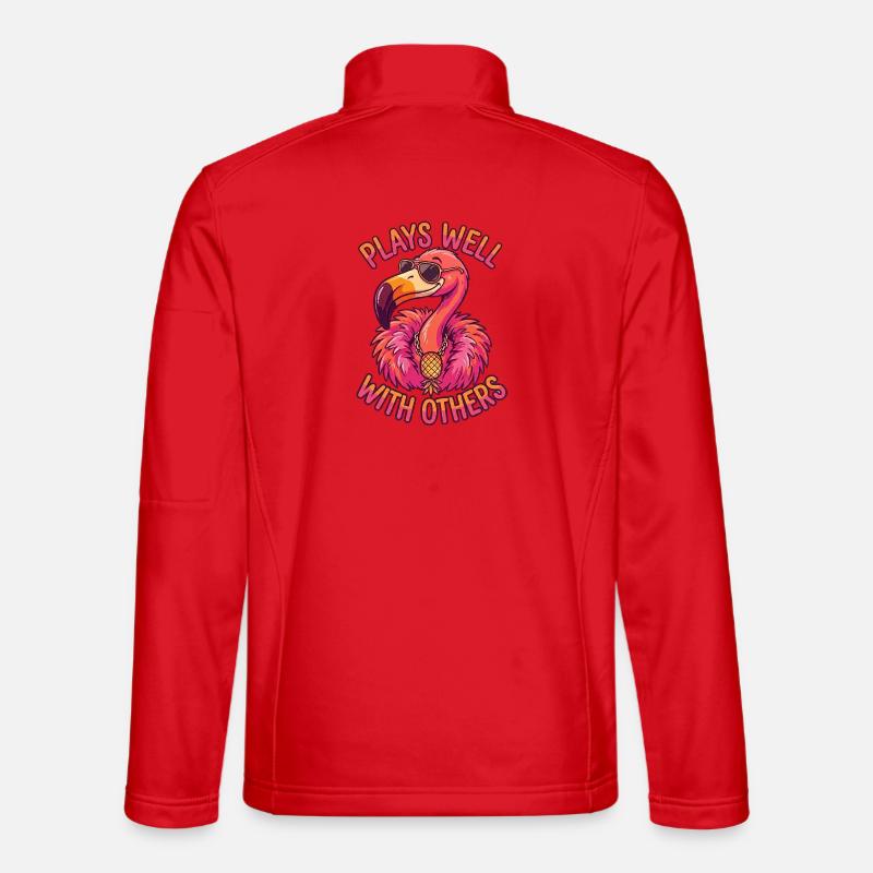 Flamant rose échangiste – Ananas à l’envers Veste en tissu softshell Unisexe