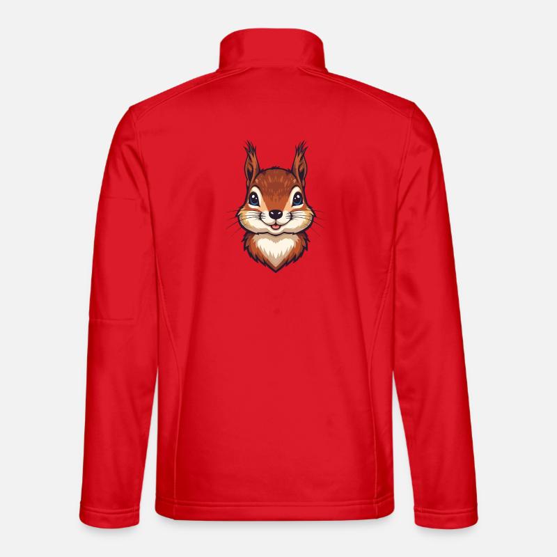 Cute Squirrel Head - Unisex Softshell Jacket - red