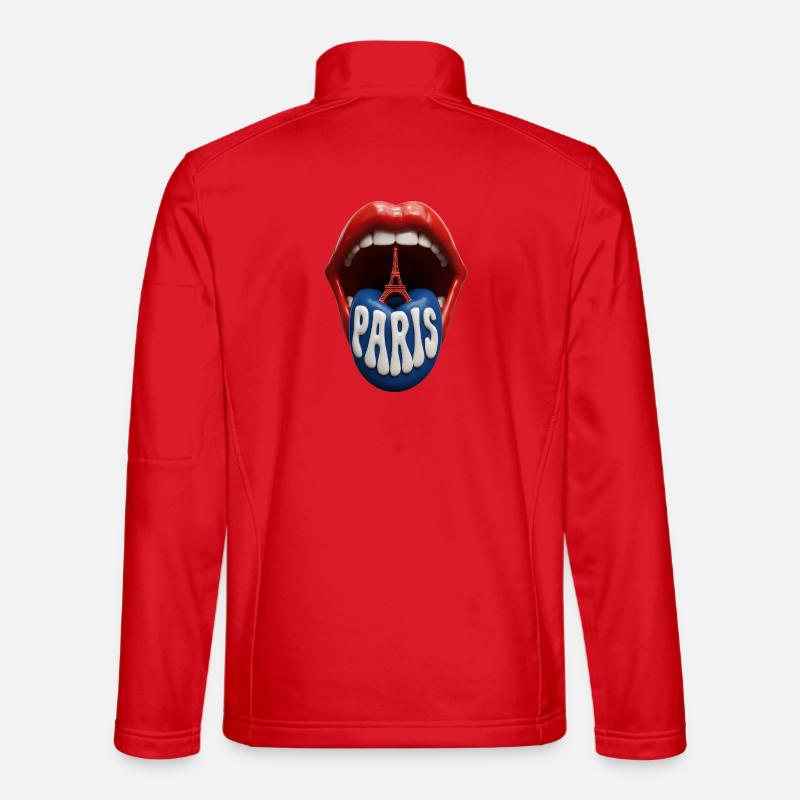 Paris Tongue Pop Art - Unisex Softshell Jacket - red