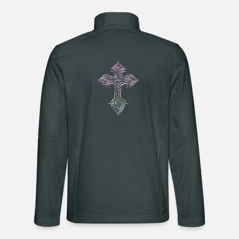 Irisierende Kreuz-Glyphe Unisex Softshelljacke