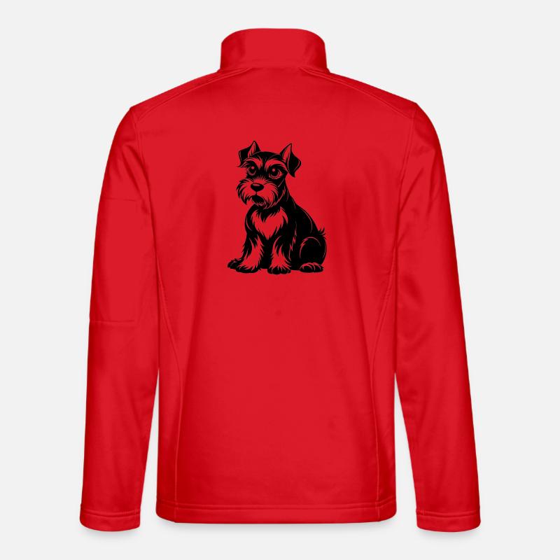 Schnauzer Black Line - Unisex Softshell Jacket - red