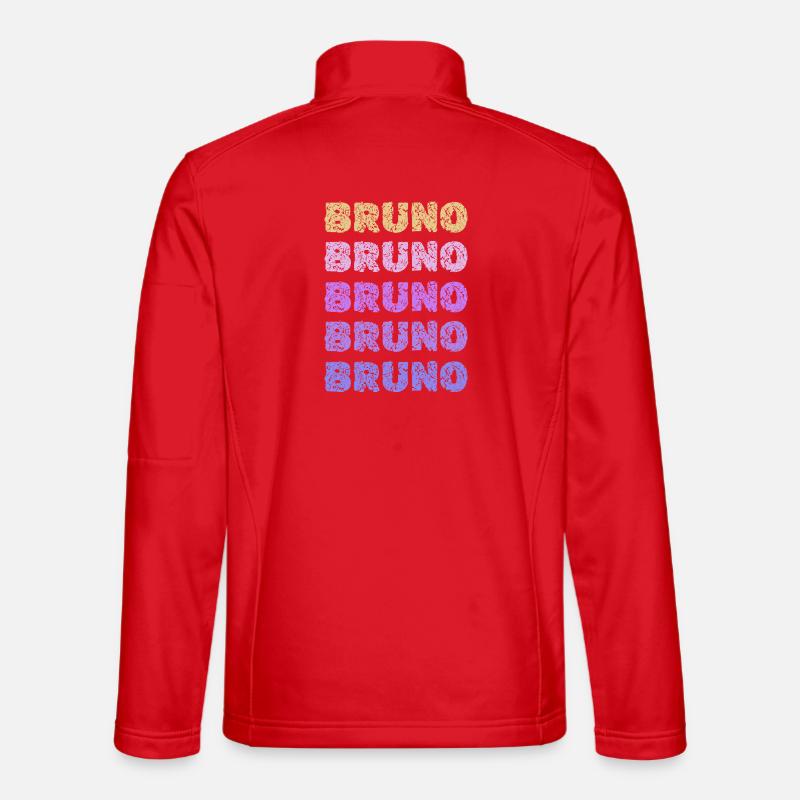 Bruno Repeated Pastel Letters - Unisex Softshell Jacket - red