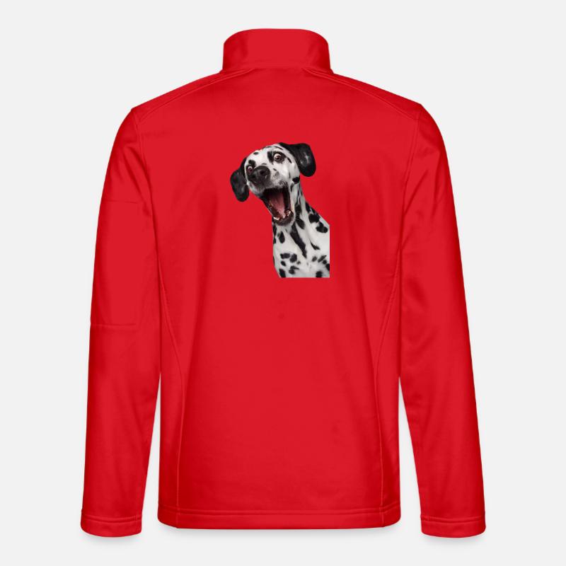 Dalmatian Amazed Portrait - Unisex Softshell Jacket - red