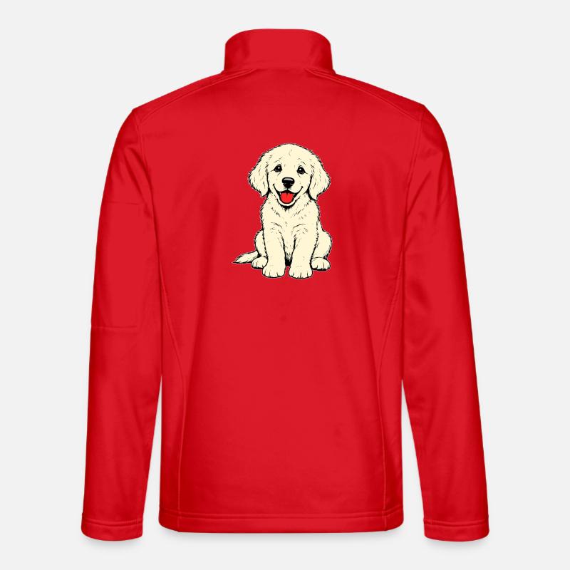 Golden_Retriever_Welpen_sitzend_beige - Unisex Softshelljacke - Rot