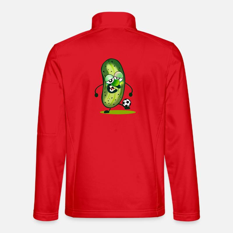 Funny Soccer Pickles - Unisex Softshell Jacket - red