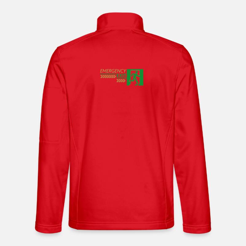 Emergency EXIT Green Flag - Unisex Softshell Jacket - red