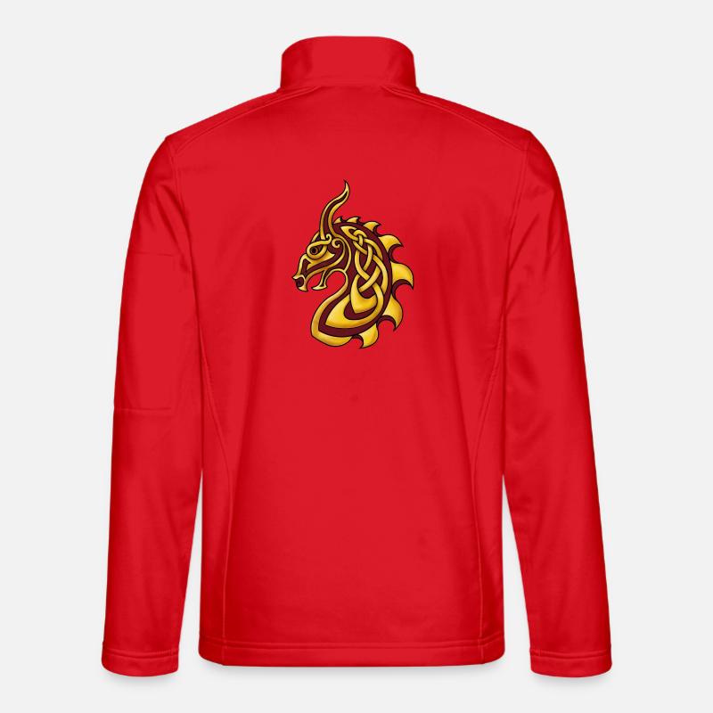 Celtic Dragon Red Gold - Unisex Softshell Jacket - red