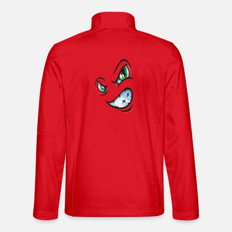 Angry cartoon face - Unisex Softshell Jacket - red
