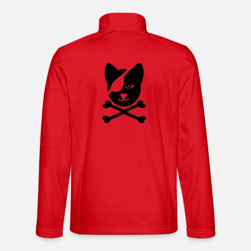 katze pirat seefahrt - Unisex Softshelljacke - Rot