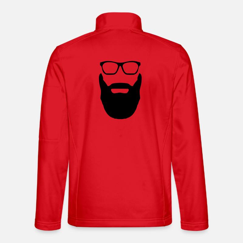 Beard And Glasses - Unisex Softshell Jacket - red