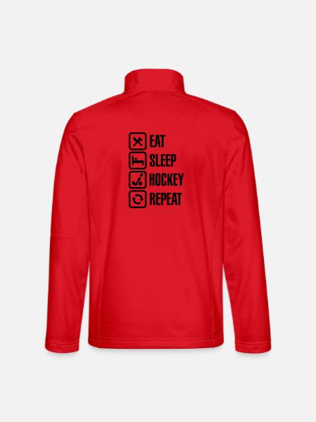 Eat Sleep Hockey Repeat - Unisex Softshell Jacket - red