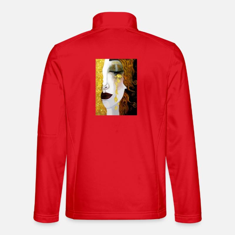 Goldene Tränen, Gustav Klimt - Unisex Softshelljacke - Rot
