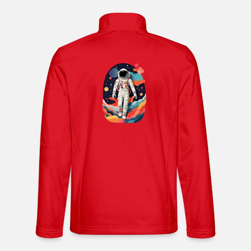 Bunte Astronauten Bild - Unisex Softshelljacke - Rot