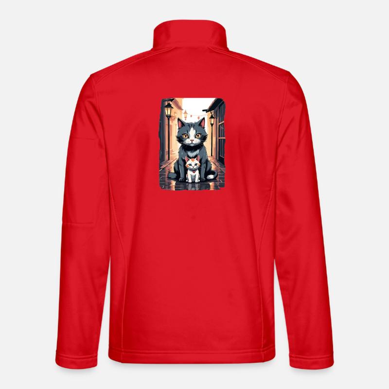 Cute Cats - Unisex Softshell Jacket - red