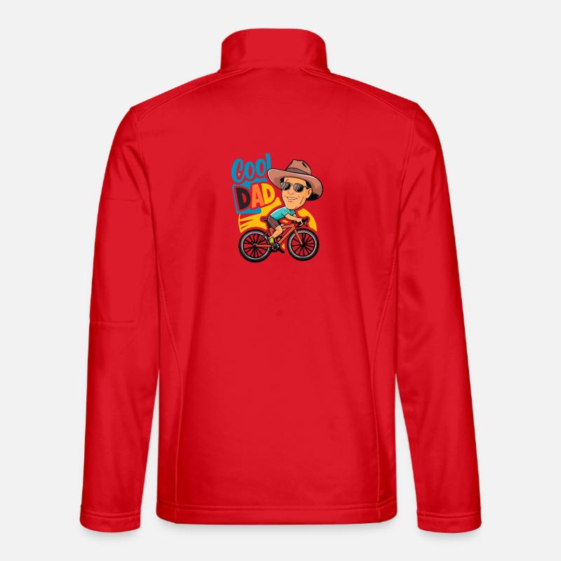 Cool papa cyclisme illustration Veste en tissu softshell Unisexe