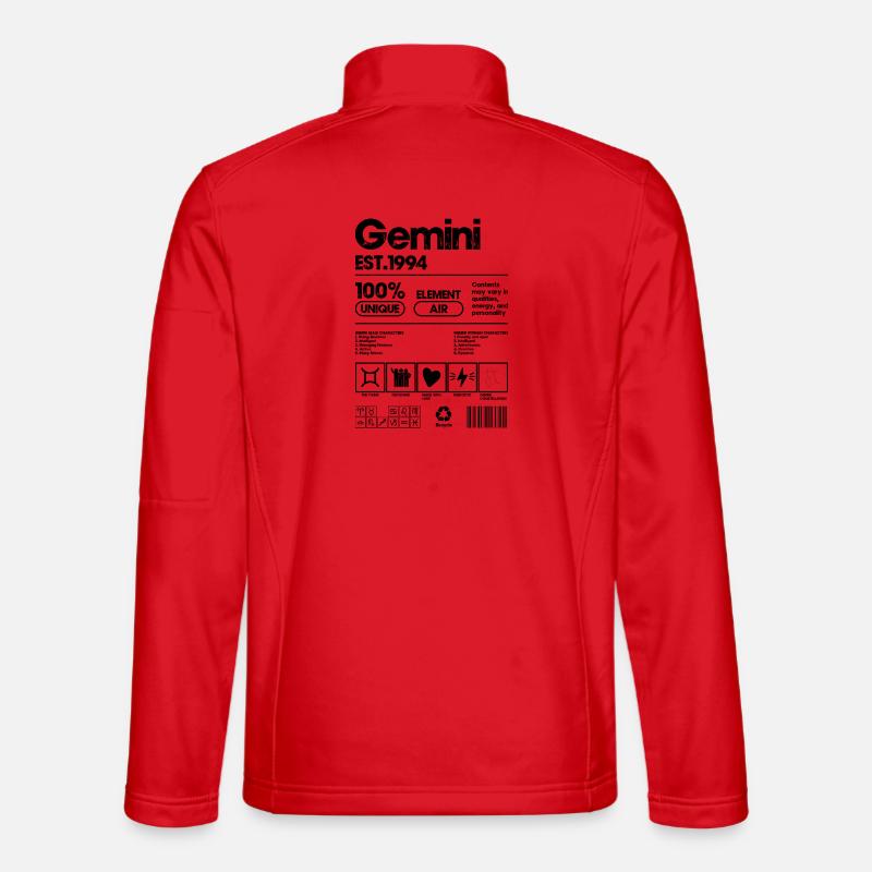 Schwarzer minimalistischer Blockdruck - Unisex Softshelljacke - Rot