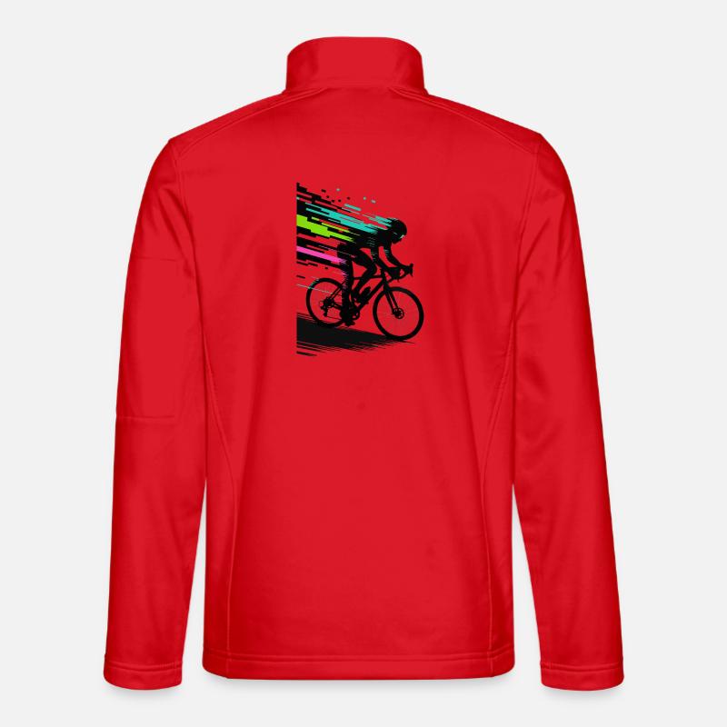 Glitch Pixel Cyclist – Digitale Speed Art Unisex Softshelljacke