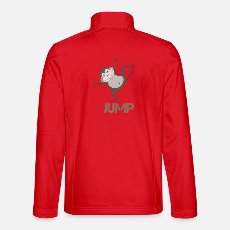 Playful monkey with jumping motif - Unisex Softshell Jacket - red