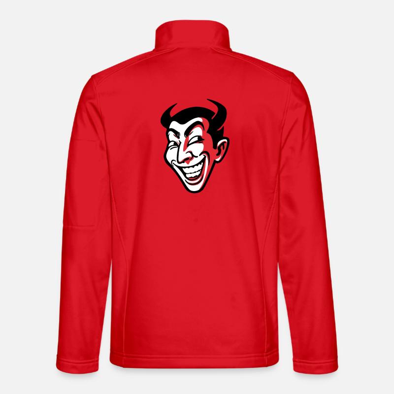 Conception expressive de visage comique souriant - Veste en tissu softshell Unisexe - rouge