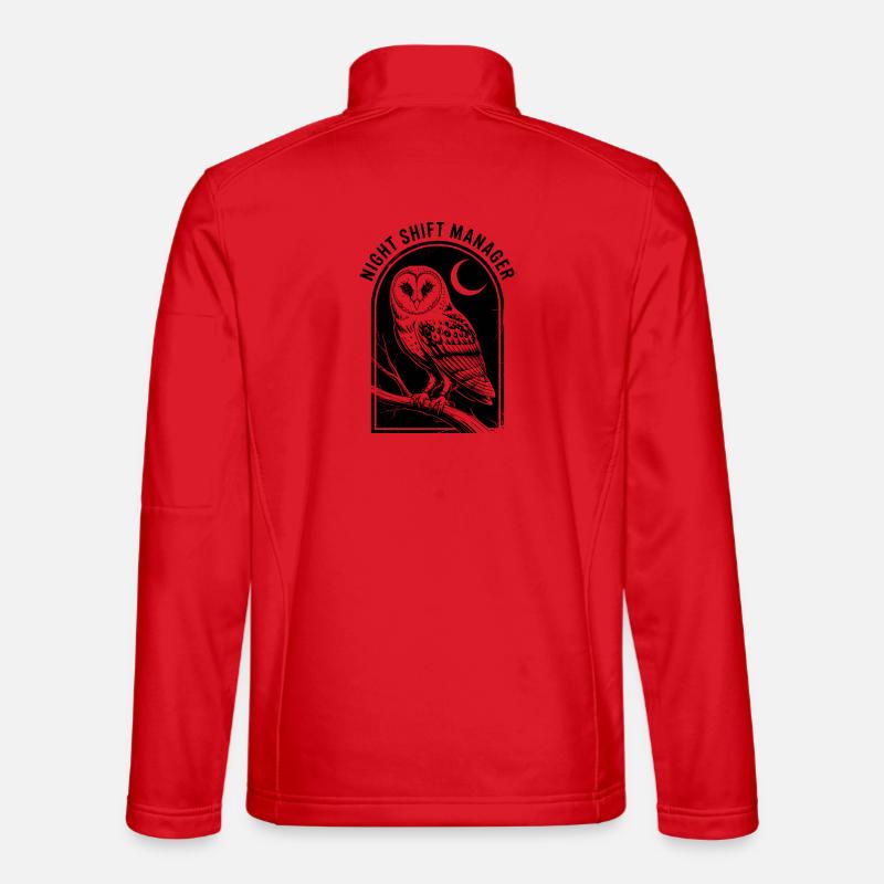 Nachtschicht-Eulenleiter - Unisex Softshelljacke - Rot