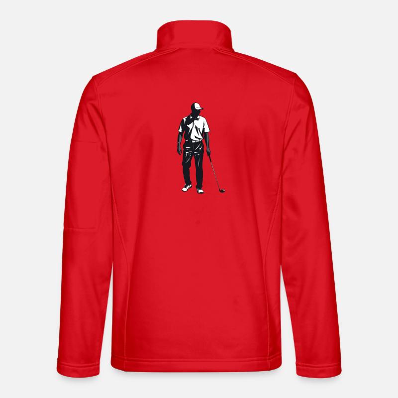 Golfer - Cool Silhouette Logo - Unisex Softshell Jacket - red
