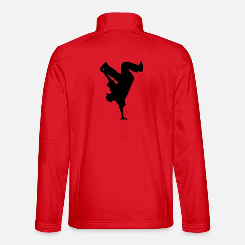 B-Boy Silhouette – Breakdance Power Move Équilibre sur les mains Veste en tissu softshell Unisexe