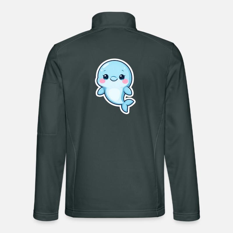 Charming Blue Whale Sticker Art Unisex Softshell Jacket
