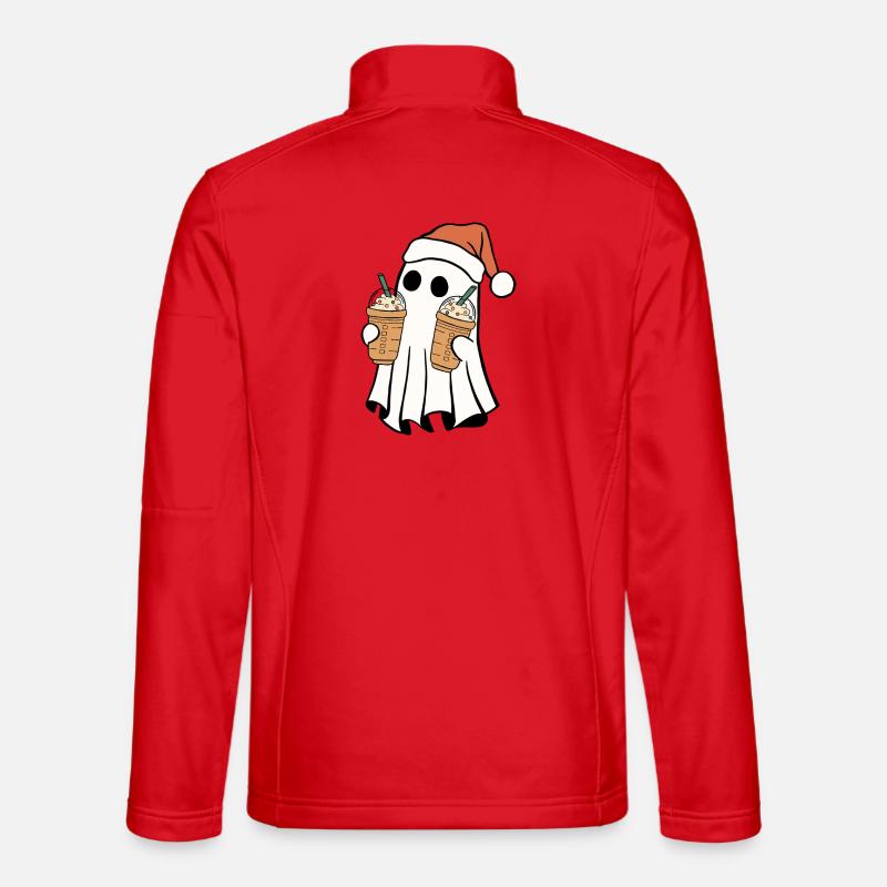 Frohe Weihnachten Geist Bubble Tea Weihnachtsmütze - Unisex Softshelljacke - Rot