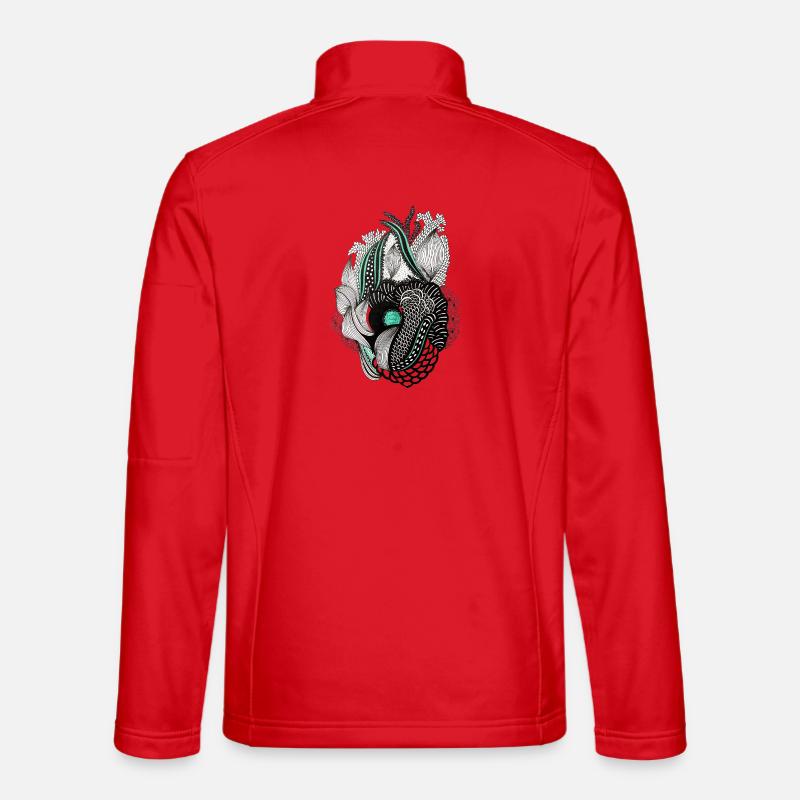 Flüstern der Teal-Blüten - Unisex Softshelljacke - Rot