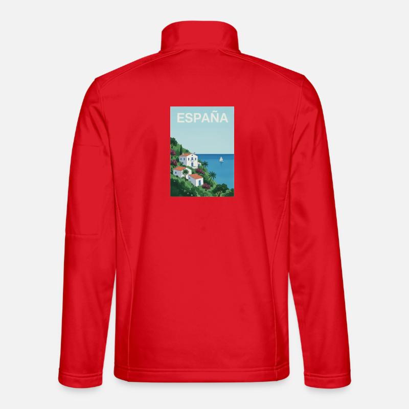 Spanische Küstenidylle - Unisex Softshelljacke - Rot