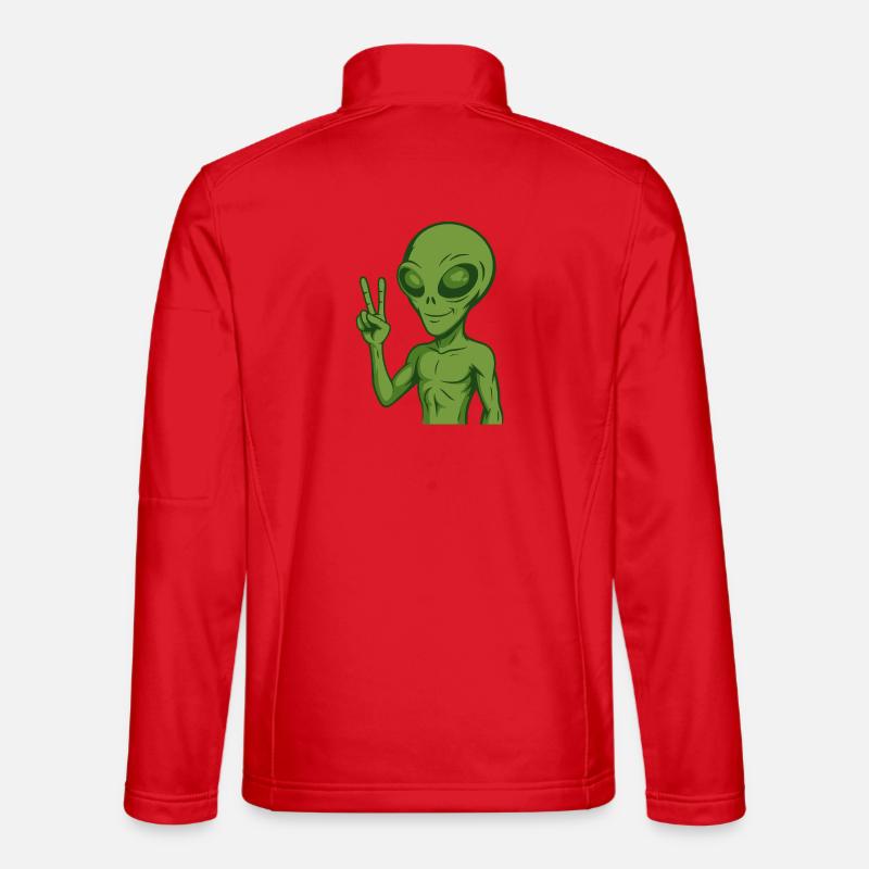 Alien Extraterrestrial Peace Peace - Unisex Softshell Jacket - red