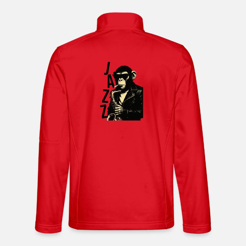 Saxophone monkey plays saxophone - Unisex Softshell Jacket - red