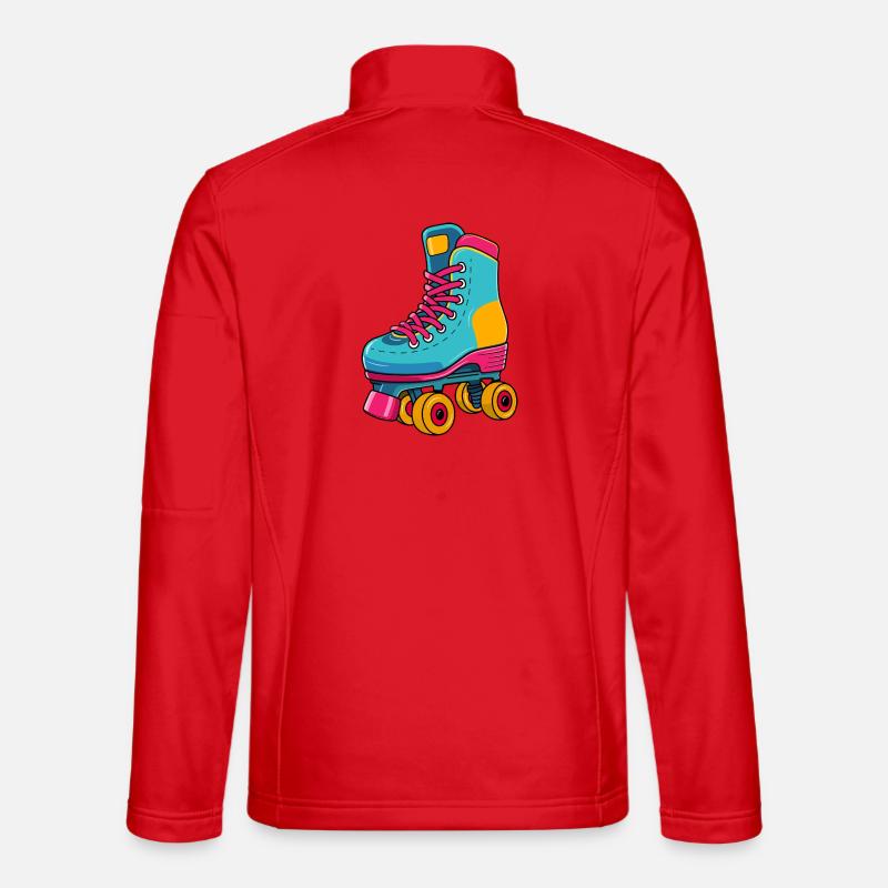 Retro Rollschuh – Bunt & Kultig - Unisex Softshelljacke - Rot