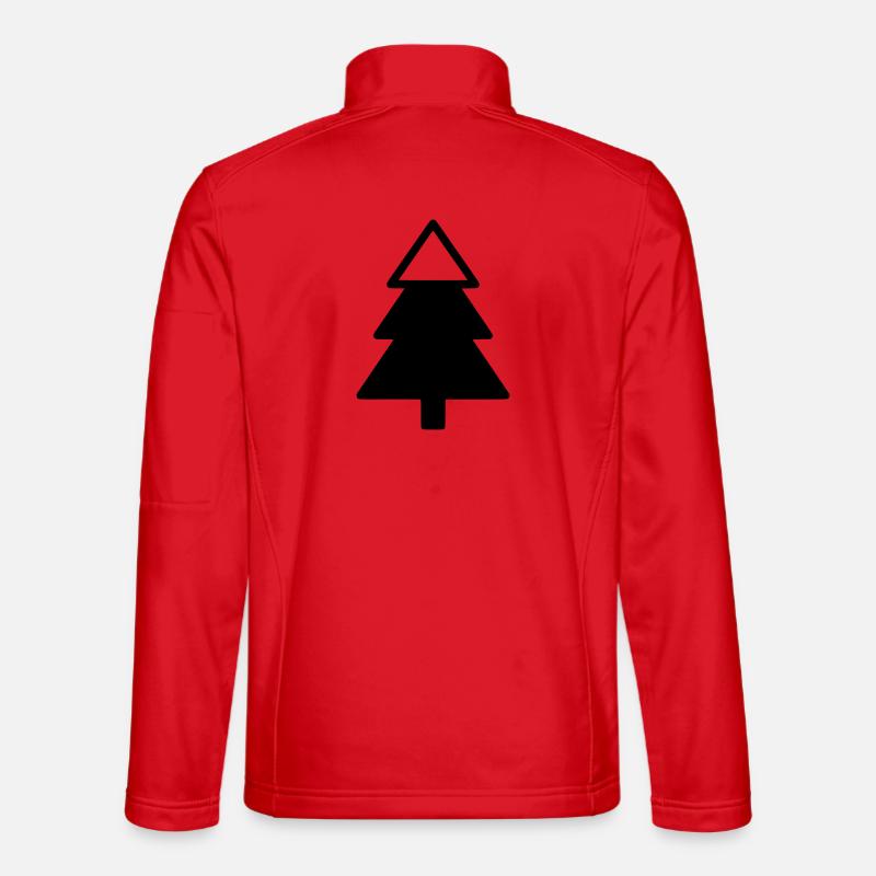  Tannenbaum Wald Silhouette - Unisex Softshelljacke - Rot
