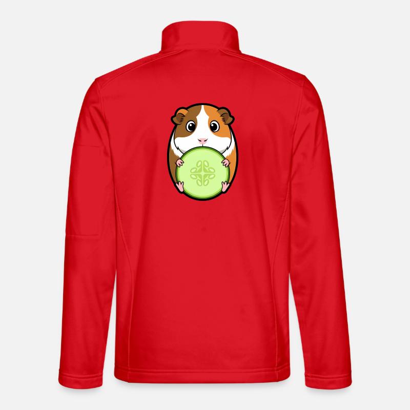 Meerschweinchen Gurke Comic - Unisex Softshelljacke - Rot